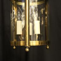 French Gilded Pair of Convex Triple Light Lanterns c.1930 (4 of 10) French Gilded Pair of Convex Triple Light Lanterns c.1930 (4 of 10)
