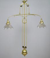 Good Holophane Brass Rise & Fall Chandelier Light Fitting 1904 (4 of 7) Good Holophane Brass Rise & Fall Chandelier Light Fitting 1904 (4 of 7)