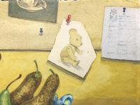 Original Watercolour 'Still-life of Pears, Fennel and Teddy Bear by Colleen Farr (3 of 6) Original Watercolour 'Still-life of Pears, Fennel and Teddy Bear by Colleen Farr (3 of 6)