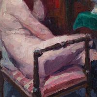 Oswald Poreau, Seated Nude In Leather Boots, Oil Painting (7 of 8) Oswald Poreau, Seated Nude In Leather Boots, Oil Painting (7 of 8)