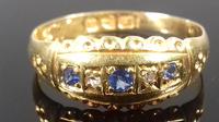 Late Victorian Diamond Blue Sapphire Dainty Gypsy Ring L 1/2 (4 of 11) Late Victorian Diamond Blue Sapphire Dainty Gypsy Ring L 1/2 (4 of 11)