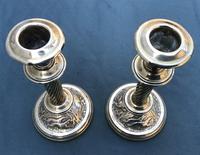 Pair of Victorian Brass Candlesticks with Hunting Scene Bases (5 of 6) Pair of Victorian Brass Candlesticks with Hunting Scene Bases (5 of 6)