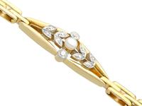 0.35ct Diamond & Pearl, 14ct Yellow Gold Bracelet - Antique c.1910 (2 of 8) 0.35ct Diamond & Pearl, 14ct Yellow Gold Bracelet - Antique c.1910 (2 of 8)