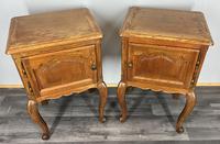 French Vintage Oak Bedside Tables Pair Cupboards Cabinets LOT 3917