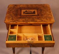Good Victorian Ladies Sewing Table inlaid with castle ruins (8 of 10) Good Victorian Ladies Sewing Table inlaid with castle ruins (8 of 10)