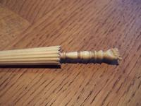 Victorian bone needle case in shape of parasol with clasped hand handle & Stanhope (3 of 3) Victorian bone needle case in shape of parasol with clasped hand handle & Stanhope (3 of 3)