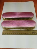 Pair of Antique Sterling Silver Hallmarked Pink Deco Guilloche Enamel Brushes (2 of 8) Pair of Antique Sterling Silver Hallmarked Pink Deco Guilloche Enamel Brushes (2 of 8)