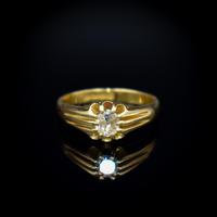 Antique Old Cut Diamond Solitaire Belcher 18ct Gold Ring (6 of 10) Antique Old Cut Diamond Solitaire Belcher 18ct Gold Ring (6 of 10)