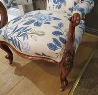 Victorian Walnut Armchair New Upholstery c.1860 (9 of 11) Victorian Walnut Armchair New Upholstery c.1860 (9 of 11)