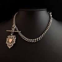 Antique Silver Double Albert Chain, Watch Fob (12 of 13) Antique Silver Double Albert Chain, Watch Fob (12 of 13)