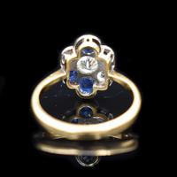 Antique Blue Sapphire and Old Cut Diamond Cluster 18ct 18K Yellow Gold and Platinum Ring (4 of 10) Antique Blue Sapphire and Old Cut Diamond Cluster 18ct 18K Yellow Gold and Platinum Ring (4 of 10)