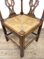 Antique 19th Century Oak Corner Chair with Rush Seat (7 of 10) Antique 19th Century Oak Corner Chair with Rush Seat (7 of 10)