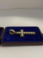 Antique Victorian 15ct Blue Enamel & Pearl Memorial Cross (2 of 6) Antique Victorian 15ct Blue Enamel & Pearl Memorial Cross (2 of 6)
