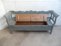 Grey & Green 3 Seater Antique Pine Kitchen / Hall Box Settle / Bench (2 of 10) Grey & Green 3 Seater Antique Pine Kitchen / Hall Box Settle / Bench (2 of 10)