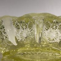 Victorian Davidson Yellow Vaseline Glass Posy Bowl - Lady Chippendale Pattern c.1890 (5 of 6) Victorian Davidson Yellow Vaseline Glass Posy Bowl - Lady Chippendale Pattern c.1890 (5 of 6)