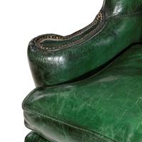 George III Green Leather Wing Armchair (5 of 5) George III Green Leather Wing Armchair (5 of 5)