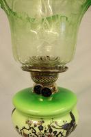Antique Victorian Green Glass Oil Lamp & Original Frilled Green Shade (5 of 13) Antique Victorian Green Glass Oil Lamp & Original Frilled Green Shade (5 of 13)