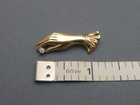 9ct gold and diamond hand brooch (2 of 5) 9ct gold and diamond hand brooch (2 of 5)