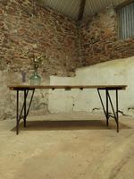 Industrial Vintage Folding Trestle Dining Table with Metal Legs & Reclaimed Top (11 of 17) Industrial Vintage Folding Trestle Dining Table with Metal Legs & Reclaimed Top (11 of 17)