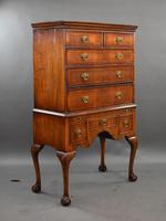 1920s Queen Anne Style Inlaid and Crossbanded Walnut Chest on Stand