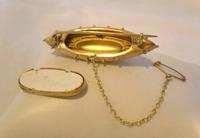 Victorian 9ct Brooch Antique Rose & Yellow Gold Secret Locket & Safety Chain (5 of 9) Victorian 9ct Brooch Antique Rose & Yellow Gold Secret Locket & Safety Chain (5 of 9)