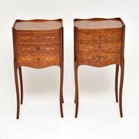 Pair of Antique French Inlaid Marquetry Bedside Tables (2 of 10) Pair of Antique French Inlaid Marquetry Bedside Tables (2 of 10)