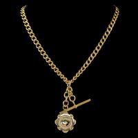 Antique Albert Chain Necklace Sterling Silver 18ct Gold Gilt Dated 1920 (3 of 9) Antique Albert Chain Necklace Sterling Silver 18ct Gold Gilt Dated 1920 (3 of 9)