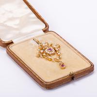 Antique Edwardian 1.07 Carat Pink Tourmaline & Pearl Pendant c.1901 (3 of 6) Antique Edwardian 1.07 Carat Pink Tourmaline & Pearl Pendant c.1901 (3 of 6)