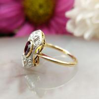 Art Deco 18ct Gold, Platinum Ruby & Diamond Shield Ring (3 of 8) Art Deco 18ct Gold, Platinum Ruby & Diamond Shield Ring (3 of 8)