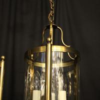 French Gilded Pair of Convex Triple Light Lanterns c.1930 (6 of 10) French Gilded Pair of Convex Triple Light Lanterns c.1930 (6 of 10)
