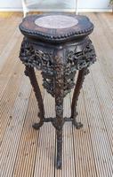 Tall 19th Century Chinese Marble Top Stand (2 of 4) Tall 19th Century Chinese Marble Top Stand (2 of 4)