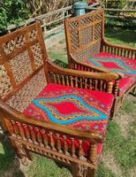 Pair of Moorish Middle Eastern Ottoman Islamic Throne Chairs - Liberty's of London / Liberty & Co (3 of 6) Pair of Moorish Middle Eastern Ottoman Islamic Throne Chairs - Liberty's of London / Liberty & Co (3 of 6)