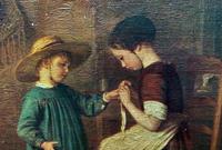 Enchanting Early 1900s Continental Portrait Oil Painting of Maid & Little Boy (3 of 12) Enchanting Early 1900s Continental Portrait Oil Painting of Maid & Little Boy (3 of 12)