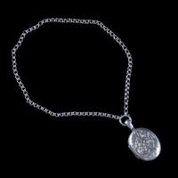 Antique Victorian Locket Collar Necklace Silver c.1880 (4 of 8) Antique Victorian Locket Collar Necklace Silver c.1880 (4 of 8)