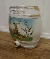 Large Painted Ceramic Scotch Whiskey Barrel, Stag at Bay (2 of 5) Large Painted Ceramic Scotch Whiskey Barrel, Stag at Bay (2 of 5)