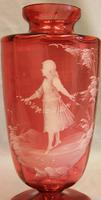 Antique Large Mary Gregory Cranberry Vase (6 of 8) Antique Large Mary Gregory Cranberry Vase (6 of 8)