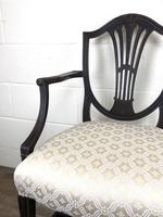 Antique 19th Century Open Arm Carver Armchair with Fabric Seat (M-1196) (7 of 11) Antique 19th Century Open Arm Carver Armchair with Fabric Seat (M-1196) (7 of 11)