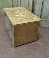 Embossed Brass Log or Coal Box, or Slipper Box with Tavern Scenes (4 of 6) Embossed Brass Log or Coal Box, or Slipper Box with Tavern Scenes (4 of 6)