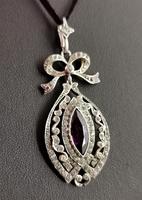Antique Edwardian Paste Pendant, Sterling Silver (5 of 11) Antique Edwardian Paste Pendant, Sterling Silver (5 of 11)