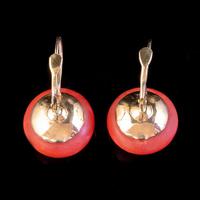 Antique Victorian Coral Earrings 18ct Gold c.1880 (4 of 5) Antique Victorian Coral Earrings 18ct Gold c.1880 (4 of 5)