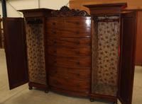 1900s Large Mahogany Bow Front Wardrobe with Drawers (3 of 4) 1900s Large Mahogany Bow Front Wardrobe with Drawers (3 of 4)