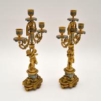 Pair of Antique French Victorian Gilt Bronze Champlevé Candelabra (11 of 12) Pair of Antique French Victorian Gilt Bronze Champlevé Candelabra (11 of 12)