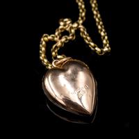 Antique Turquoise Heart 9ct 9K Gold Locket and Chain Necklace (7 of 10) Antique Turquoise Heart 9ct 9K Gold Locket and Chain Necklace (7 of 10)