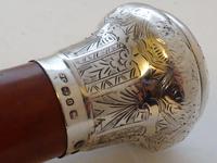 Victorian 1888 Walking Stick Cane Solid Silver Pommel Malacca Shaft Welsh (8 of 8) Victorian 1888 Walking Stick Cane Solid Silver Pommel Malacca Shaft Welsh (8 of 8)