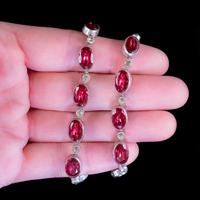 Art Deco Red Paste Riviere Necklace Silver c.1920 (2 of 8) Art Deco Red Paste Riviere Necklace Silver c.1920 (2 of 8)