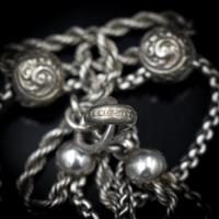 Antique Victorian Sterling Silver Albertina Albert Watch Chain Bracelet with Chased Balls (3 of 9) Antique Victorian Sterling Silver Albertina Albert Watch Chain Bracelet with Chased Balls (3 of 9)