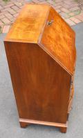 1960s Small Serpentine Front Burr Walnut Ladies Bureau + Key (4 of 5) 1960s Small Serpentine Front Burr Walnut Ladies Bureau + Key (4 of 5)