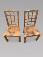 Pair of English Tiger & Burr Oak Chairs by Linford (4 of 4) Pair of English Tiger & Burr Oak Chairs by Linford (4 of 4)