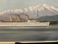 Oil Painting Rms Empress of Japan Liner Ship Sailing Fraser Estuary Canada By John Rowan Dominy (4 of 7) Oil Painting Rms Empress of Japan Liner Ship Sailing Fraser Estuary Canada By John Rowan Dominy (4 of 7)