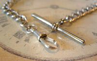 Antique Silver Pocket Watch Chain 1890s Victorian Graduated Curb Link Albert & T Bar (8 of 11) Antique Silver Pocket Watch Chain 1890s Victorian Graduated Curb Link Albert & T Bar (8 of 11)